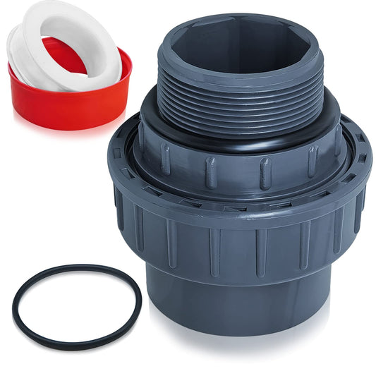 PVC Pool Pump Fitting Coupling, 1.5" NPT Male x 1.5" Slip Union Socket Joint Adapter Connector Replacement for Pool Spa Pump