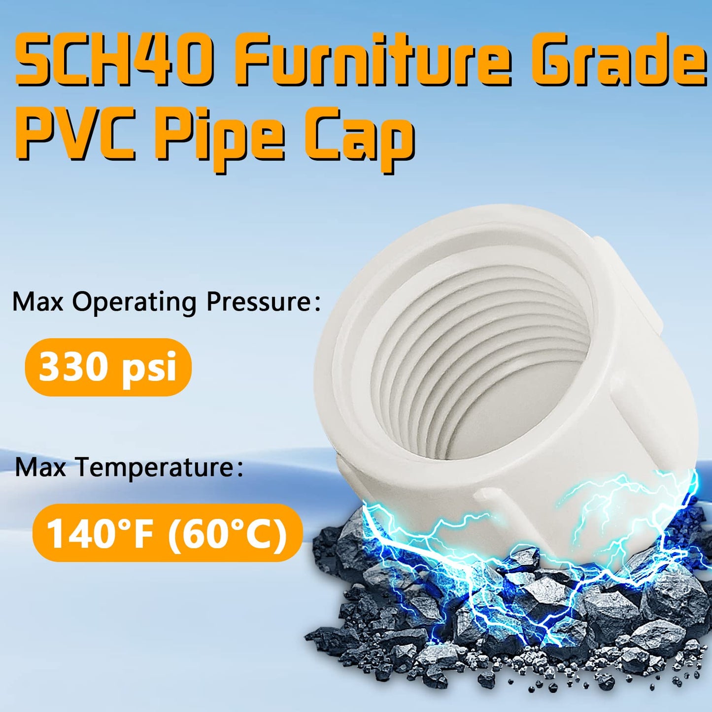 This pipe end cap plug is made from PVC (Polyvinyl Chloride) material, which is a lightweight, durable, and cost-effective plastic, these plugs are highly resistant to most chemicals, oils, and acids, making them ideal for use in harsh and corrosive environments. They are also UV resistant, which means they will not degrade or deteriorate when exposed to sunlight, making them ideal for outdoor applications.