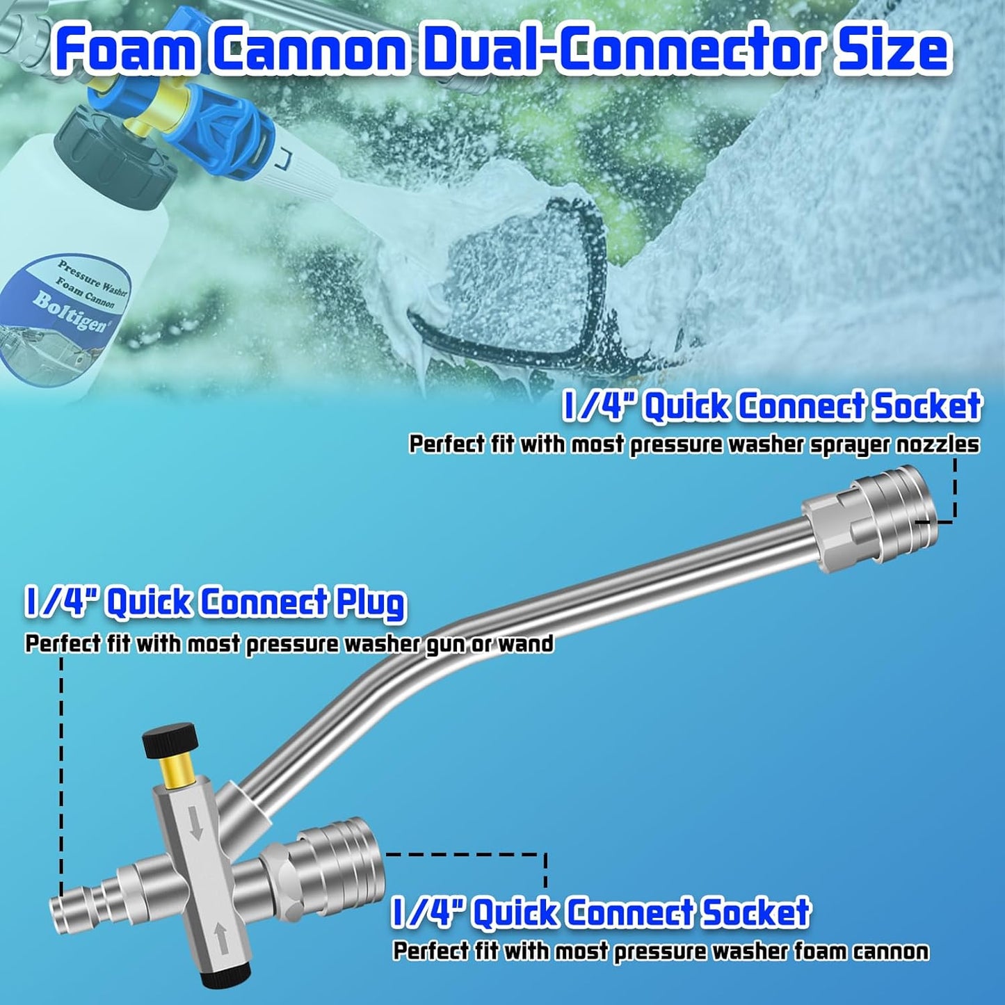 Pressure Washer Extension Wand Dual-Connector Tool