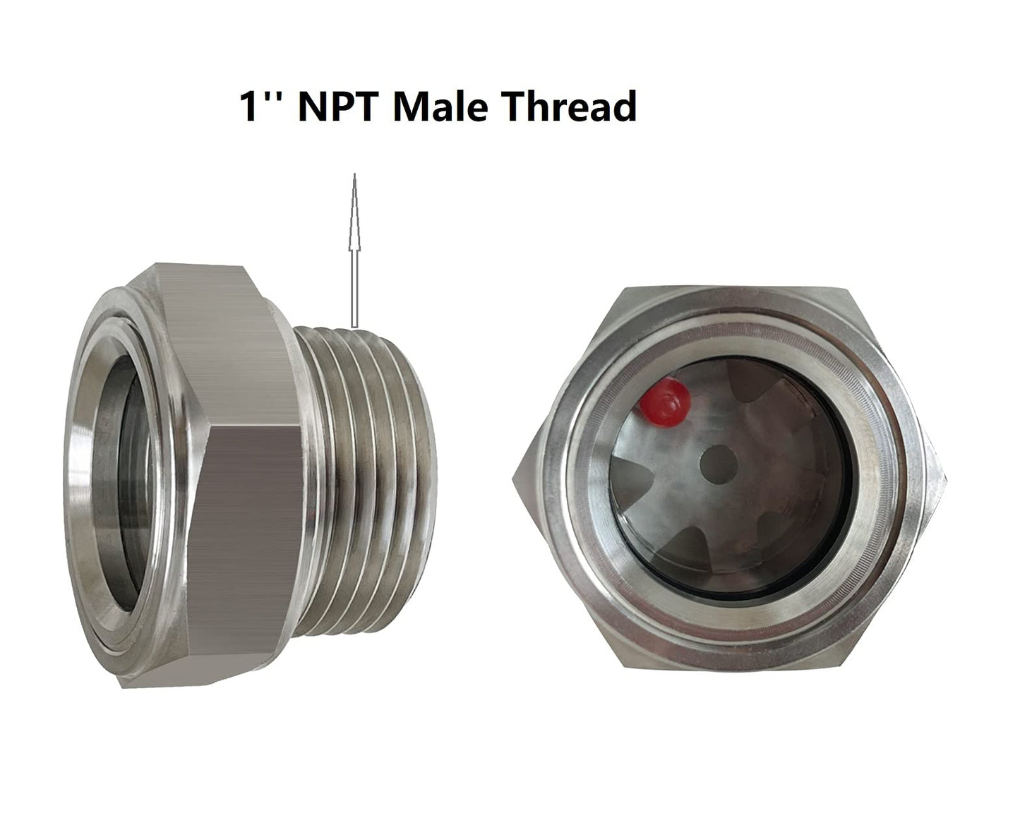 1'' NPT Male Hex Head Stainless Steel Oil Sight Glass