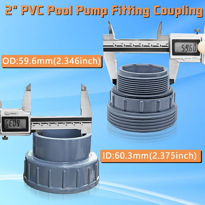 2" NPT Male x 2" Slip Union Socket Joint Adapter Connector End