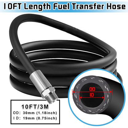 Manguera de transferencia de combustible NPT de 3/4 pulgadas, manguera de tubo de tanque de bomba de transferencia de combustible diesel de 10 pies para gasolina 