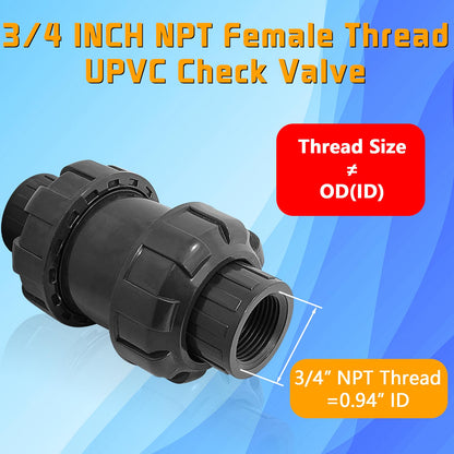 3/4'' NPT UPVC Spring Check Valve