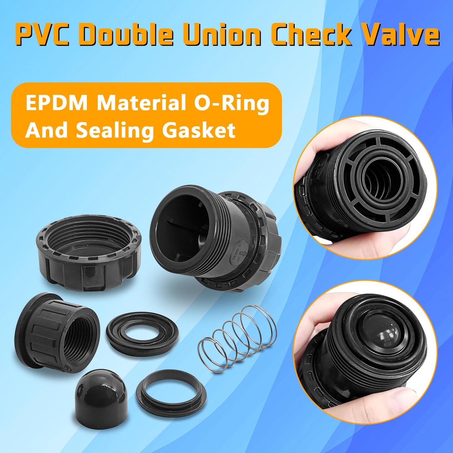 3/4'' NPT UPVC Spring Check Valve