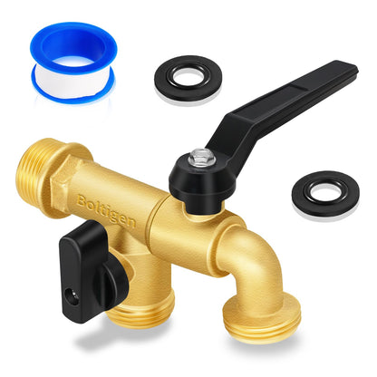 Brass Ball Valves Wall Mounted Garden Water Hose Splitter