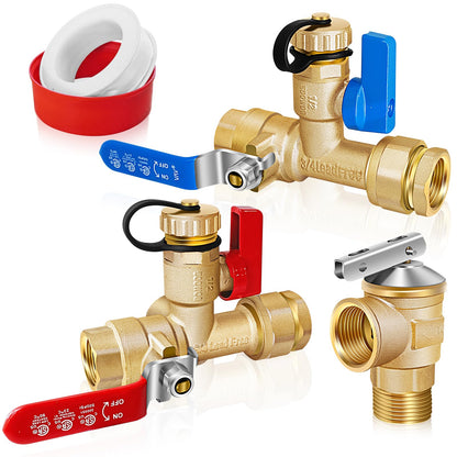 Tankless Water Heater Service Valve Kit, No Lead Brass