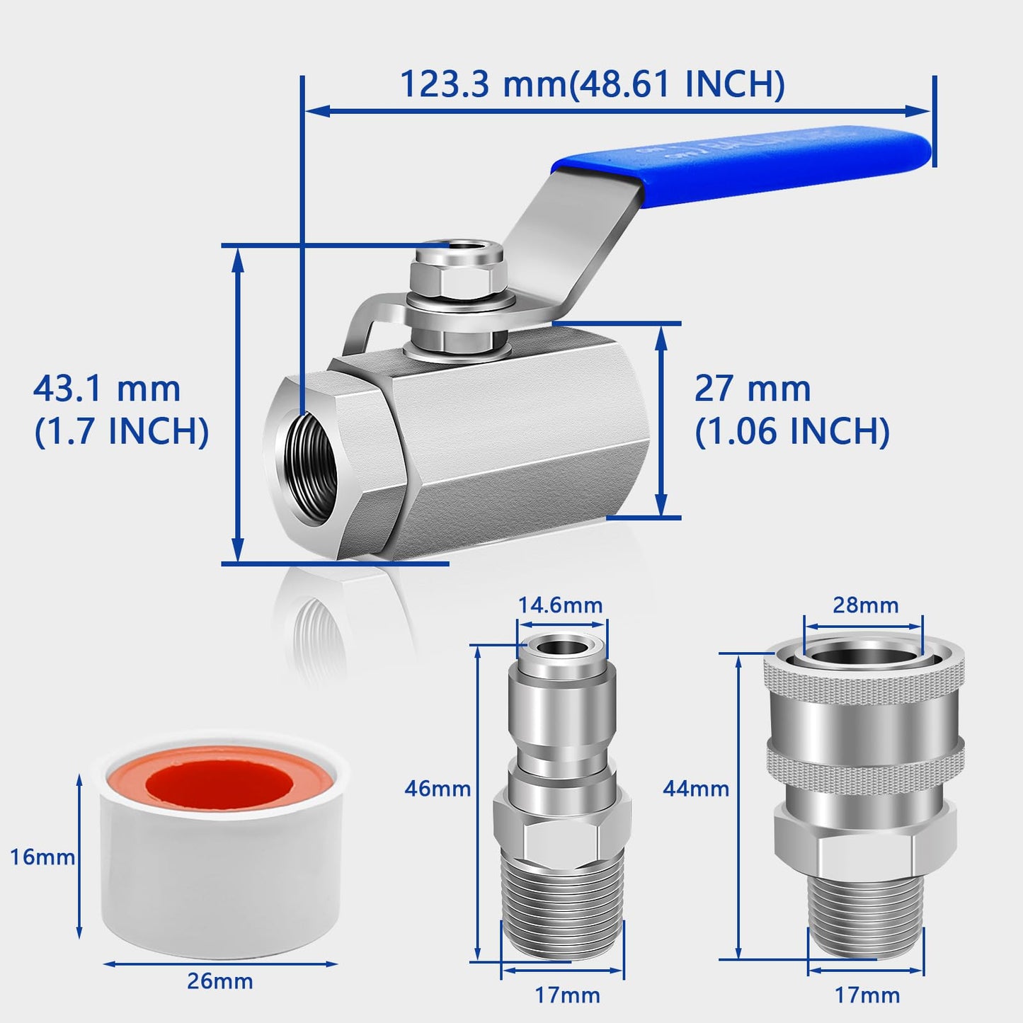 Washer High Pressure Ball Valve Kit