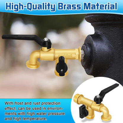 Brass Ball Valves Wall Mounted Garden Water Hose Splitter