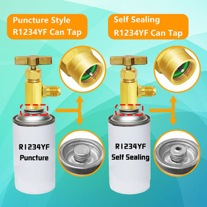 R1234YF Can Tap with Hose Adapters for AC Systems